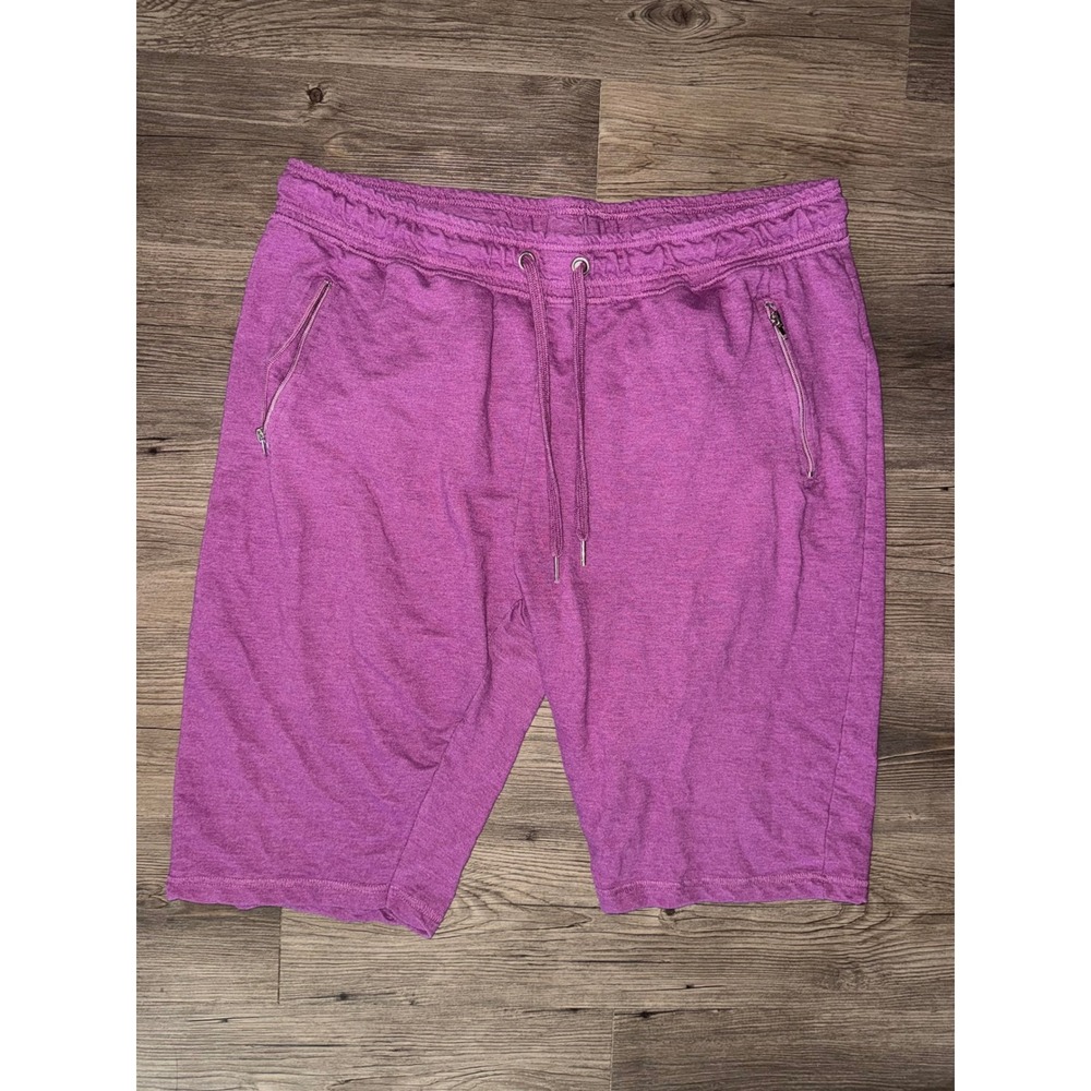 New York Laundry Athleisure Purple Heathered Sweat Shorts 2X
